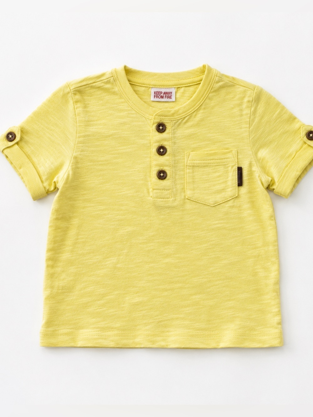 Zara Yellow Kids Henley Tee with Pocket